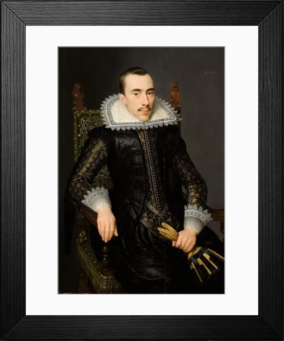 Framed Print : Portrait of a Man, possibly Walterus Fourmenois (1596-1653), 1620. Creator: Salomon Mesdach Framed Print : Portrait of a Man, possibly Walterus Fourmenois (1596-1653), 1620. Creator: Salomon Mesdach