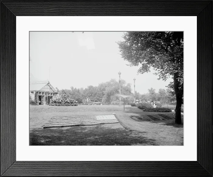 Framed Print : Flower flag, Lincoln Park, Chicago, 1900 Oct 3. Creator: Unknown Framed Print : Flower flag, Lincoln Park, Chicago, 1900 Oct 3. Creator: Unknown