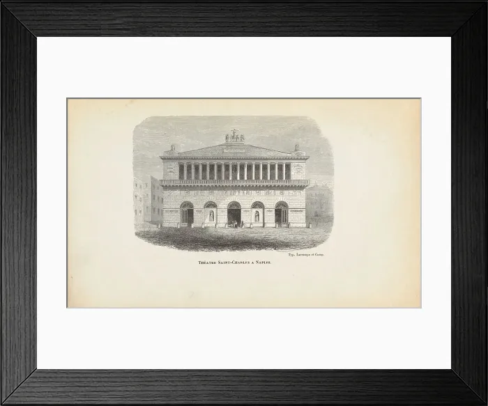 Framed Print : Teatro San Carlo in Naples, Mid of the 19th century. Creator: Anonymous Framed Print : Teatro San Carlo in Naples, Mid of the 19th century. Creator: Anonymous