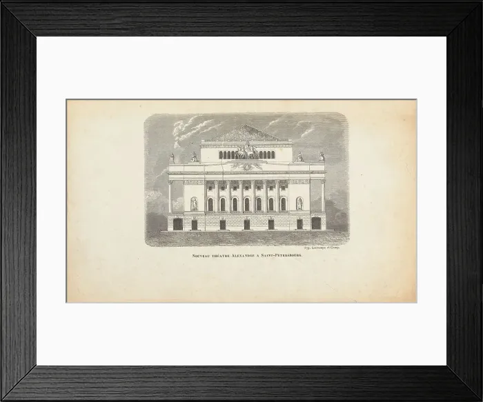 Framed Print : The Alexandrinsky Theatre in Saint Petersburg, Mid of the 19th century. Creator: Anonymous Framed Print : The Alexandrinsky Theatre in Saint Petersburg, Mid of the 19th century. Creator: Anonymous