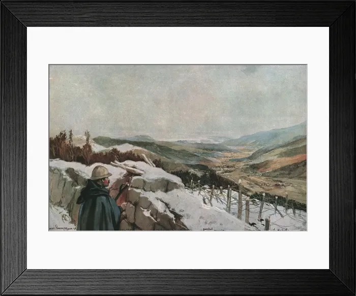 Framed Print : Le Linge. Au rond, la vallee du Rhin; La Vallee de Munster, 1916 (1924). Creator: Francois Flameng Framed Print : Le Linge. Au rond, la vallee du Rhin; La Vallee de Munster, 1916 (1924). Creator: Francois Flameng