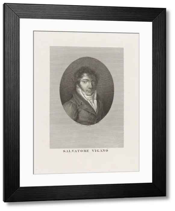 Framed Print : Portrait of the choreographer, composer and dancer Salvatore Viganò (1769-1821), after 1789. Creator: Caporali, Filippo (1794-1848) Framed Print : Portrait of the choreographer, composer and dancer Salvatore Viganò (1769-1821), after 1789. Creator: Caporali, Filippo (1794-1848)