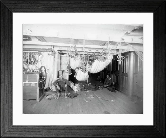 Framed Print : U.S.S. Brooklyn, good-night, between 1896 and 1899. Creator: Unknown Framed Print : U.S.S. Brooklyn, good-night, between 1896 and 1899. Creator: Unknown