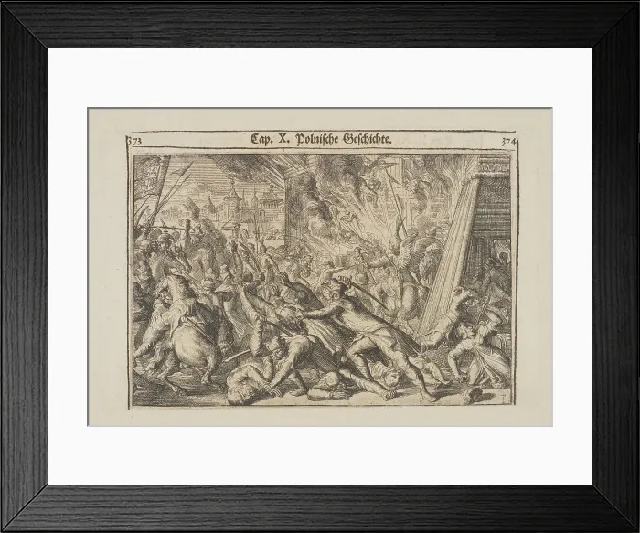 Framed Print : Fighting in the streets of Moscow between Russians and Poles in 1611, 1699. Creator: Hooghe, Romeyn de (1645-1708) Framed Print : Fighting in the streets of Moscow between Russians and Poles in 1611, 1699. Creator: Hooghe, Romeyn de (1645-1708)