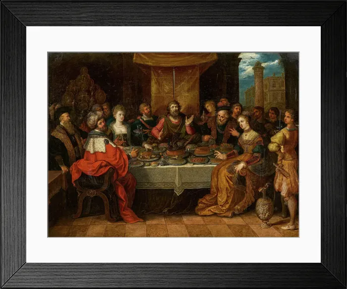 Framed Print : The Sword of Damocles, 1610s. Creator: Francken, Frans, the Younger (1581-1642) Framed Print : The Sword of Damocles, 1610s. Creator: Francken, Frans, the Younger (1581-1642)