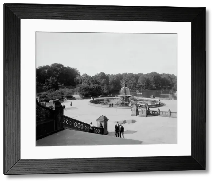 Framed Print : Central Park, New York, the fountain (i.e. Bethesda Fountain), c1901. Creator: Unknown Framed Print : Central Park, New York, the fountain (i.e. Bethesda Fountain), c1901. Creator: Unknown