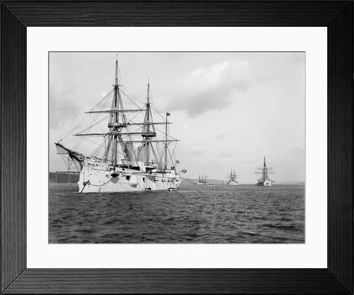 Framed Print : Squadron of Evolution, 1889 : U.S.S. Chicago, U.S.S. Yorktown, U.S.S. Boston, U.S.S. Atlanta, 1889. Creator: Unknown Framed Print : Squadron of Evolution, 1889 : U.S.S. Chicago, U.S.S. Yorktown, U.S.S. Boston, U.S.S. Atlanta, 1889. Creator: Unknown