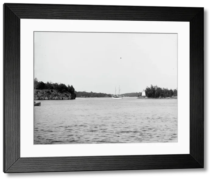 Framed Print : Lyndoc Light, Gananoque Narrows, Thousand Islands, N.Y. between 1900 and 1906. Creator: Unknown Framed Print : Lyndoc Light, Gananoque Narrows, Thousand Islands, N.Y. between 1900 and 1906. Creator: Unknown