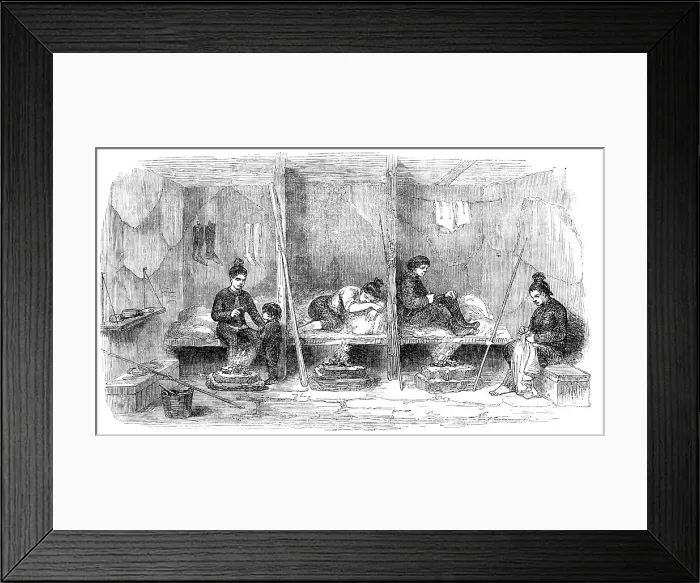 Framed Print : Interior of a Greenlander's Hut, 1856. Creator: H. Crane Framed Print : Interior of a Greenlander's Hut, 1856. Creator: H. Crane