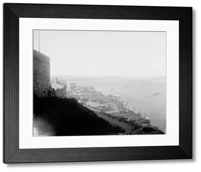 Framed Print : Lower town from the Citadel, Quebec, between 1900 and 1906. Creator: Unknown Framed Print : Lower town from the Citadel, Quebec, between 1900 and 1906. Creator: Unknown