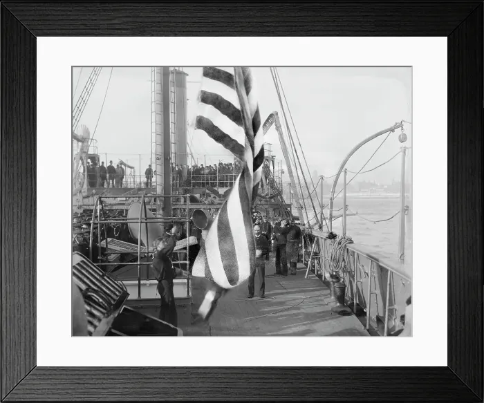 Framed Print : U.S.S. Chicago going into commission, Dec. 1, 1898, 1898. Creator: Unknown Framed Print : U.S.S. Chicago going into commission, Dec. 1, 1898, 1898. Creator: Unknown