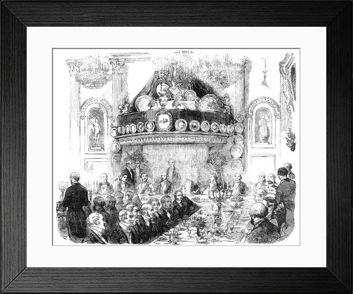 Framed Print : The Hon. East India Company's Banquet at the London Tavern to Lieutenant-General Patrick Grant, C.B. Creator: Unknown Framed Print : The Hon. East India Company's Banquet at the London Tavern to Lieutenant-General Patrick Grant, C.B. Creator: Unknown