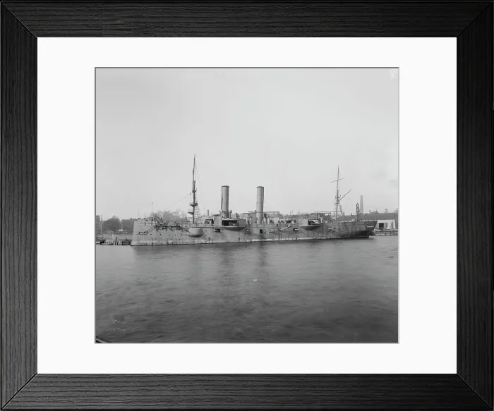 Framed Print : U.S.S. Chicago at Brooklyn Navy Yard, between 1890 and 1901. Creator: Unknown Framed Print : U.S.S. Chicago at Brooklyn Navy Yard, between 1890 and 1901. Creator: Unknown