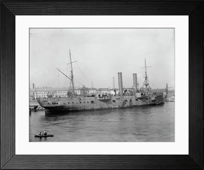 Framed Print : U.S.S. Chicago at Brooklyn Navy Yard, between 1890 and 1901. Creator: Unknown Framed Print : U.S.S. Chicago at Brooklyn Navy Yard, between 1890 and 1901. Creator: Unknown