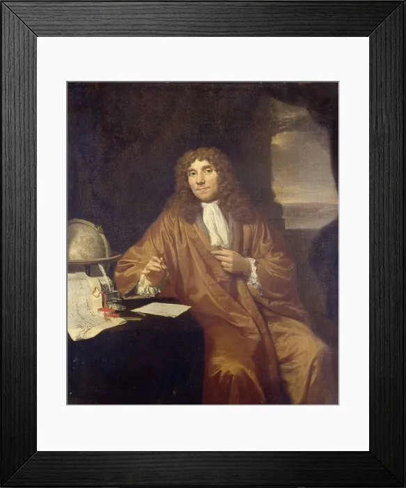 Framed Print : Portrait of Anthonie van Leeuwenhoek, Natural Philosopher and Zoologist in Delft, 1680-1686. Creator: Jan Verkolje Framed Print : Portrait of Anthonie van Leeuwenhoek, Natural Philosopher and Zoologist in Delft, 1680-1686. Creator: Jan Verkolje