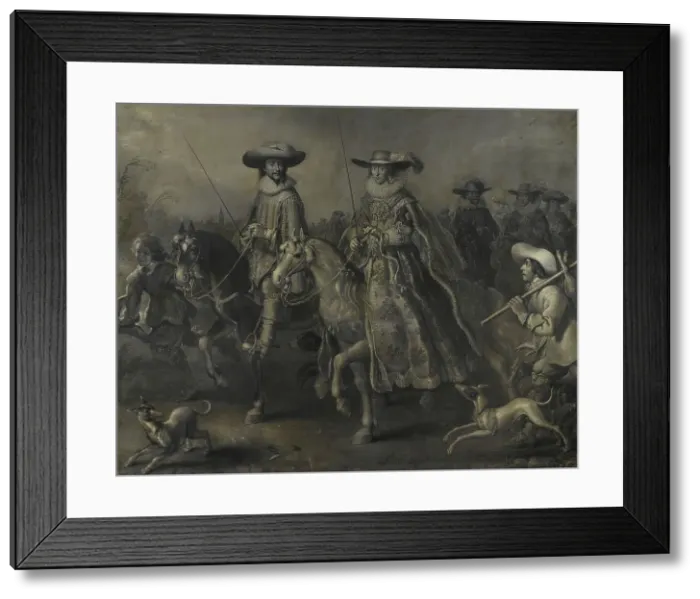 Framed Print : Friedrich V (1596-1632), Elector of the Palatinate, King of Bohemia, and his Wife... 1626-1628. Creator: Adriaen van de Venne Framed Print : Friedrich V (1596-1632), Elector of the Palatinate, King of Bohemia, and his Wife... 1626-1628. Creator: Adriaen van de Venne