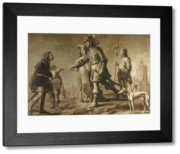 Framed Print : Boudewijn van Heusden (830-870) and his Wife Sophia Receiving Homage from the... c.1626, c.1626. Creator: Unknown Framed Print : Boudewijn van Heusden (830-870) and his Wife Sophia Receiving Homage from the... c.1626, c.1626. Creator: Unknown