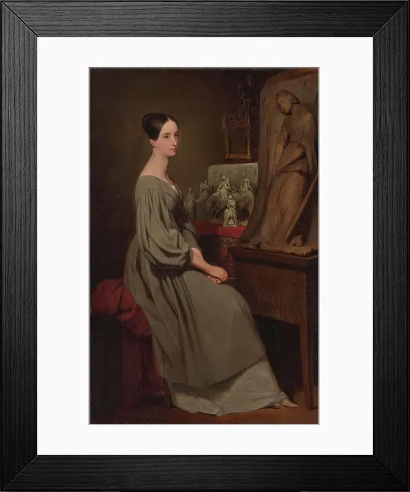 Framed Print : Portrait of Marie d'Orléans, duchess of Württemberg (1813-1839), 1839. Creator: Scheffer, Ary (1795-1858) Framed Print : Portrait of Marie d'Orléans, duchess of Württemberg (1813-1839), 1839. Creator: Scheffer, Ary (1795-1858)
