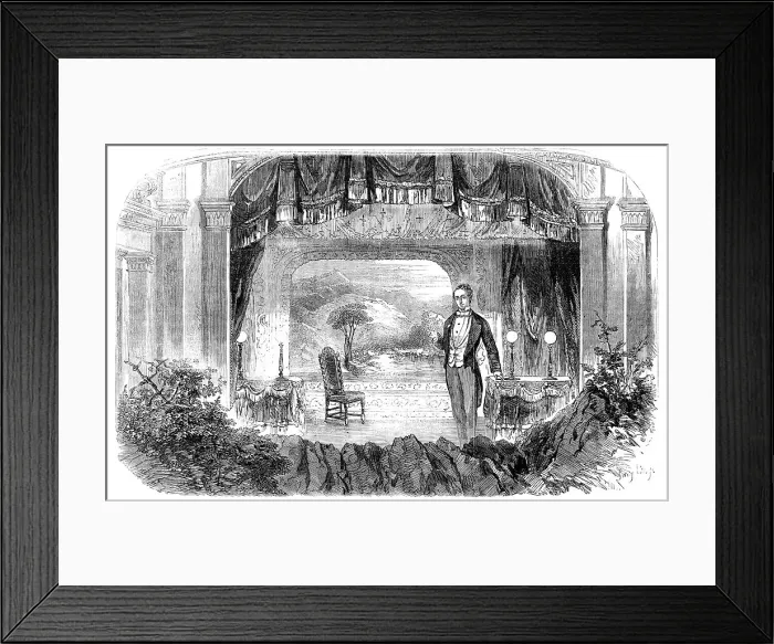 Framed Print : Mr. W. S. Woodin's Entertainment, The Olio of Oddities - scene, The Lakes, 1856. Creator: Smyth. Mr. W. S. Woodin's Entertainment, The Olio of Oddities - scene, The Lakes, 1856. Creator: Smyth Framed Print : Mr. W. S. Woodin's Entertainment, The Olio of Oddities - scene, The Lakes, 1856. Creator: Smyth. Mr. W. S. Woodin's Entertainment, The Olio of Oddities - scene, The Lakes, 1856. Creator: Smyth