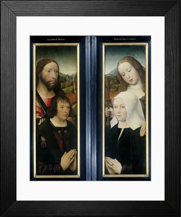 Framed Print : Two Wings of a Triptych with the Donor, Thomas Isaacq, accompanied by Saint Thomas... c.1505-c.1510 Creator: Master of the Legend of the Magdalen Framed Print : Two Wings of a Triptych with the Donor, Thomas Isaacq, accompanied by Saint Thomas... c.1505-c.1510 Creator: Master of the Legend of the Magdalen