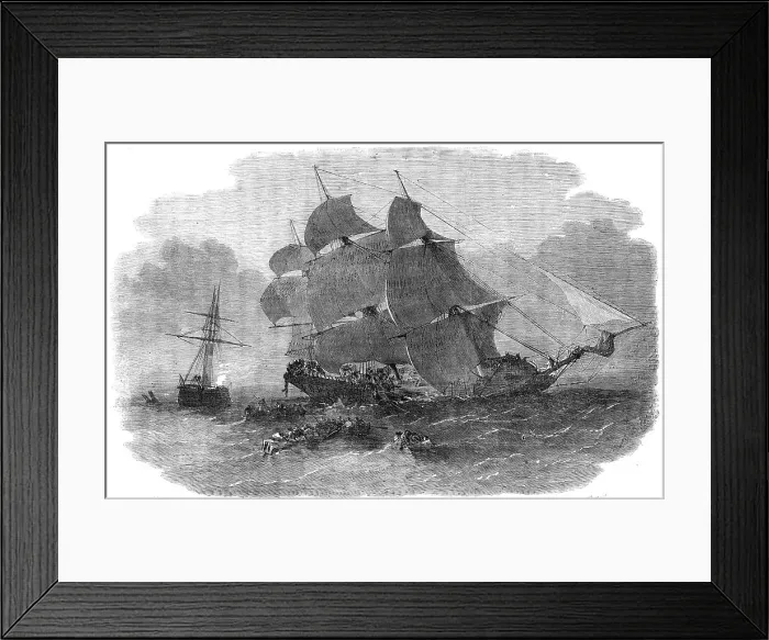 Framed Print : Collision in the English Channel, between the Steamer Mangerton and The Josephine Willis, 1856. Creator: Unknown. Collision in the English Channel, between the Steamer Mangerton and The Josephine Willis, 1856 Framed Print : Collision in the English Channel, between the Steamer Mangerton and The Josephine Willis, 1856. Creator: Unknown. Collision in the English Channel, between the Steamer Mangerton and The Josephine Willis, 1856