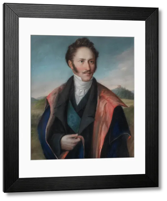 Framed Print : Portrait of Bernhard II, Duke of Saxe-Meiningen (1800-1882), c. 1840. Creator: Bach, Johann Philipp (1752-1846) Framed Print : Portrait of Bernhard II, Duke of Saxe-Meiningen (1800-1882), c. 1840. Creator: Bach, Johann Philipp (1752-1846)