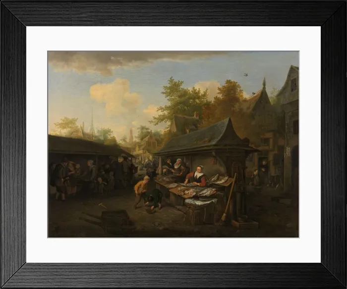 Framed Print : Fish Market, 1683. Creator: Cornelis Dusart Framed Print : Fish Market, 1683. Creator: Cornelis Dusart