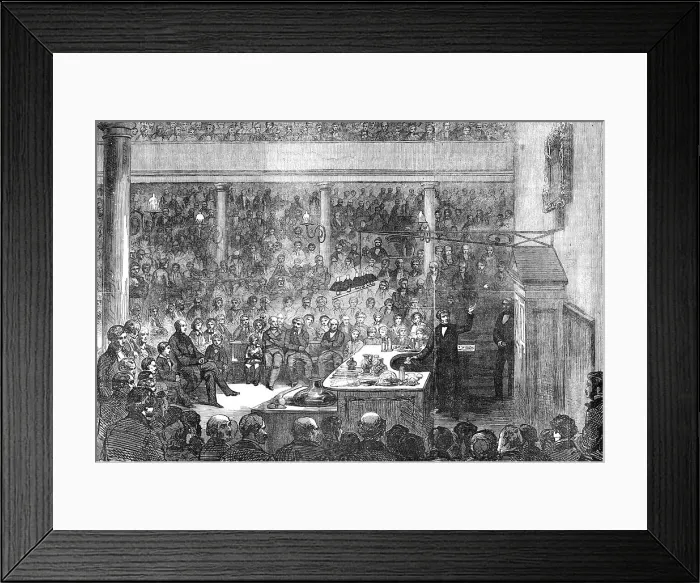 Framed Print : Professor Faraday lecturing at the Royal Institution, before H.R.H. Prince Albert, the Prince of Wal Creator: Unknown Framed Print : Professor Faraday lecturing at the Royal Institution, before H.R.H. Prince Albert, the Prince of Wal Creator: Unknown