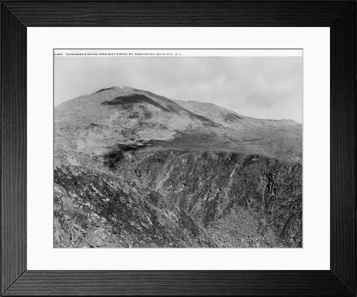 Framed Print : Tuckerman's Ravine from Boot's Spur, Mt. Washington, White Mts. N.H. between 1900 and 1906. Creator: Unknown Framed Print : Tuckerman's Ravine from Boot's Spur, Mt. Washington, White Mts. N.H. between 1900 and 1906. Creator: Unknown