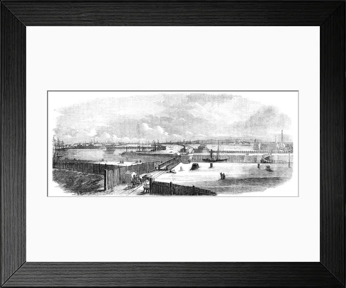Framed Print : Victoria Docks - general view, 1856. Creator: Unknown Framed Print : Victoria Docks - general view, 1856. Creator: Unknown