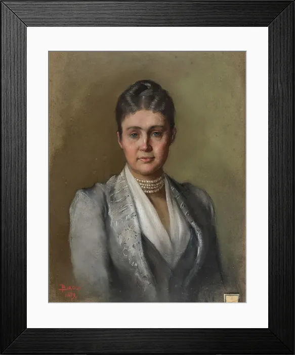 Framed Print : Portrait of Duchess Maria Theresa of Württemberg, Archduchess of Austria (1845-1927). Creator: Biasini, Mari (1866-1937) Framed Print : Portrait of Duchess Maria Theresa of Württemberg, Archduchess of Austria (1845-1927). Creator: Biasini, Mari (1866-1937)