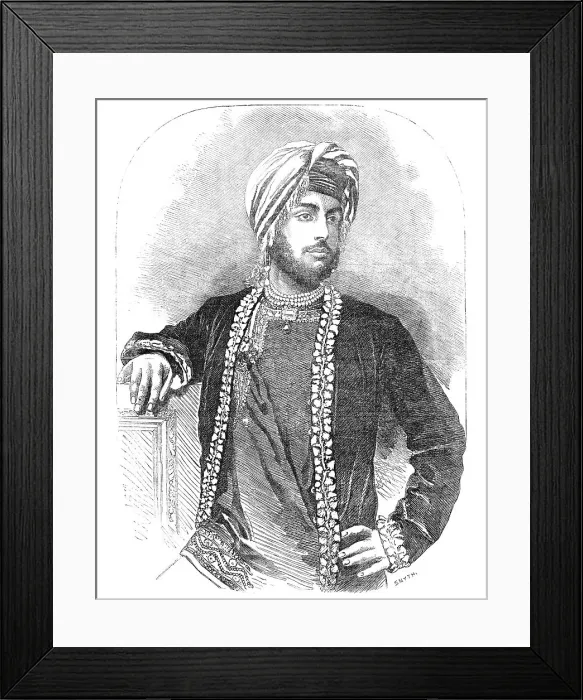 Framed Print : Dhuleep Sing - from a collodion by O. G. Rejlander, Wolverhampton, 1856. Creator: Smyth Framed Print : Dhuleep Sing - from a collodion by O. G. Rejlander, Wolverhampton, 1856. Creator: Smyth