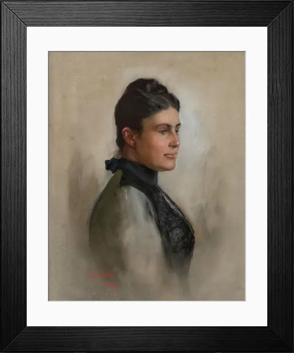 Framed Print : Portrait of Duchess Maria Theresa of Württemberg, Archduchess of Austria (1845-1927), 1889. Creator: Biasini, Mari (1866-1937) Framed Print : Portrait of Duchess Maria Theresa of Württemberg, Archduchess of Austria (1845-1927), 1889. Creator: Biasini, Mari (1866-1937)