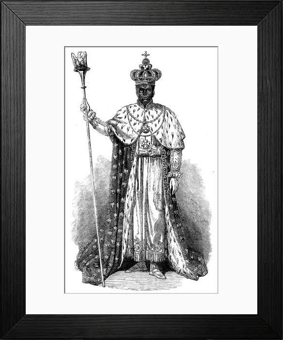 Framed Print : Faustin, Emperor of Hayti, in his Coronation Robes, 1856. Creator: Unknown Framed Print : Faustin, Emperor of Hayti, in his Coronation Robes, 1856. Creator: Unknown