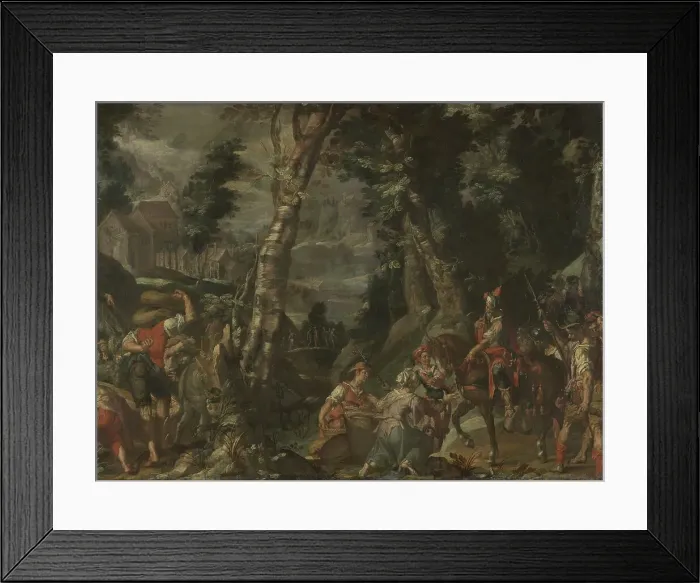 Framed Print : Meeting between David and Abigail, 1597. Creator: Joachim Anthonisz Wtewael Framed Print : Meeting between David and Abigail, 1597. Creator: Joachim Anthonisz Wtewael
