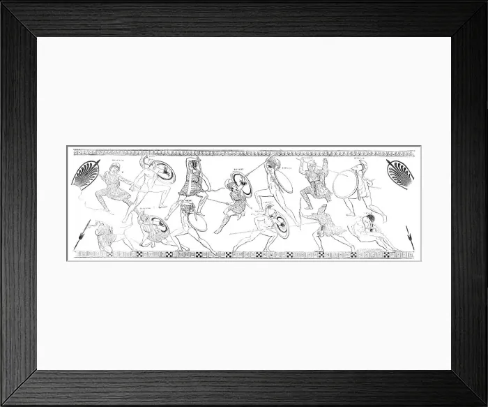 Framed Print : Figures upon a Vase recently found at Cumae, 1856. Creator: Unknown Framed Print : Figures upon a Vase recently found at Cumae, 1856. Creator: Unknown