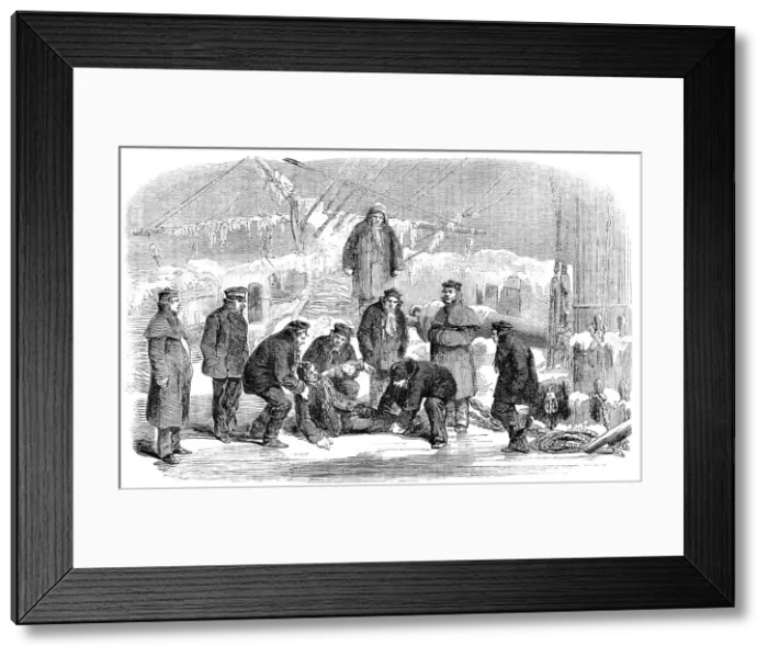 Framed Print : Incident on board The Cruiser, in the Gulf of Riga, 1856. Creator: Unknown. Incident on board The Cruiser, in the Gulf of Riga, 1856. Creator: Unknown Framed Print : Incident on board The Cruiser, in the Gulf of Riga, 1856. Creator: Unknown. Incident on board The Cruiser, in the Gulf of Riga, 1856. Creator: Unknown