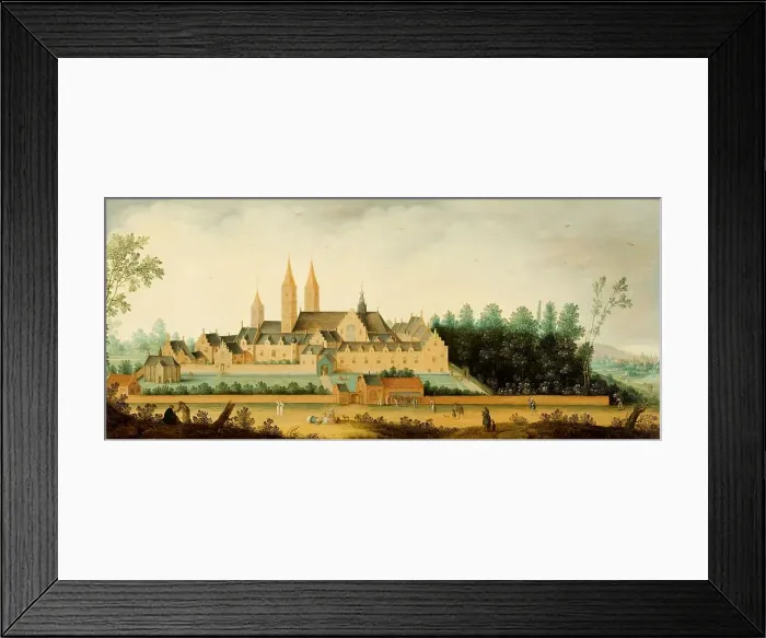 Framed Print : View of the Abbey of Egmond-Binnen, 1638. Creator: Claes Jacobsz van der Heck Framed Print : View of the Abbey of Egmond-Binnen, 1638. Creator: Claes Jacobsz van der Heck
