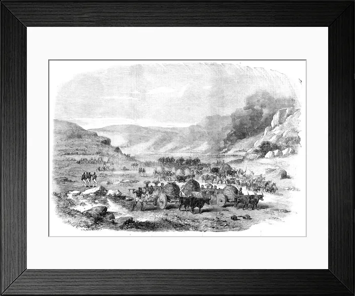 Framed Print : The 45th Regiment, Native Infantry, Burning a Santhal Village and Recovering Plunder, 1856. Creator: Unknown Framed Print : The 45th Regiment, Native Infantry, Burning a Santhal Village and Recovering Plunder, 1856. Creator: Unknown