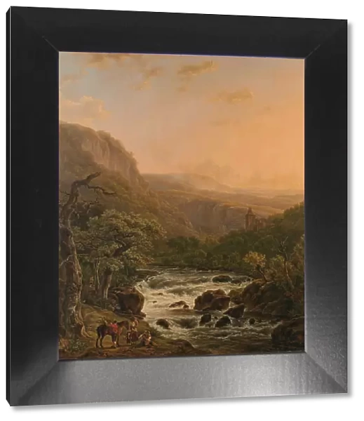 River in the Ardennes at Sunset, 1821. Creator: Henri van Assche