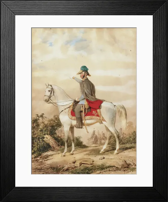 Framed Print : Archduke Albrecht of Austria, Duke of Teschen (1817-1895) on horseback as on the day of the battle o Creator: Barabás, Miklós (1810-1898) Framed Print : Archduke Albrecht of Austria, Duke of Teschen (1817-1895) on horseback as on the day of the battle o Creator: Barabás, Miklós (1810-1898)