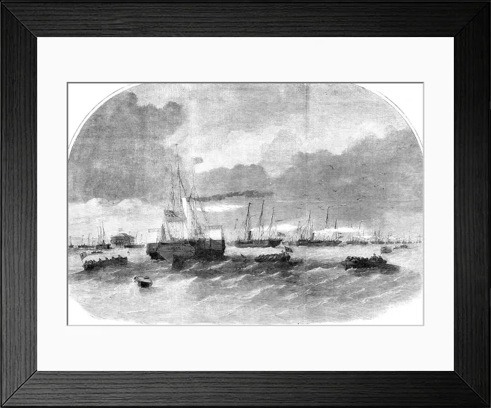 Framed Print : The Gun-Boat Flotilla, off Ryde, Isle of Wight, 1856. Creator: Unknown Framed Print : The Gun-Boat Flotilla, off Ryde, Isle of Wight, 1856. Creator: Unknown