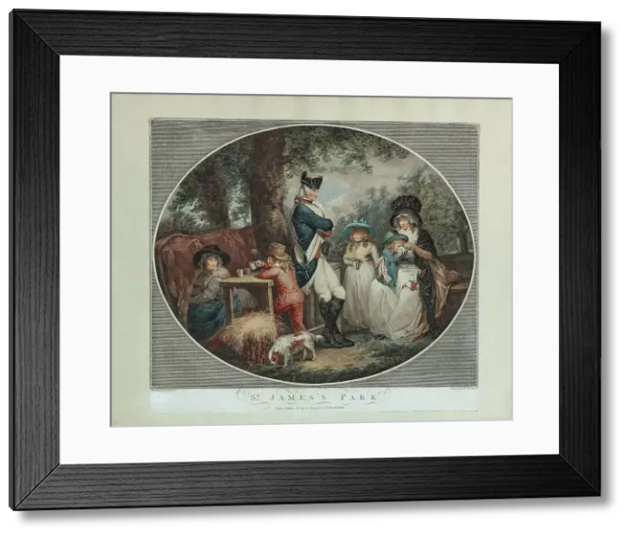 Framed Print : St James's Park, 1790. Creator: Soiron, François David (1764-1796) Framed Print : St James's Park, 1790. Creator: Soiron, François David (1764-1796)