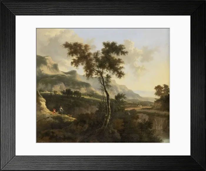 Framed Print : Mountainous Landscape, 1660-1685. Creator: Jan Hackaert Framed Print : Mountainous Landscape, 1660-1685. Creator: Jan Hackaert