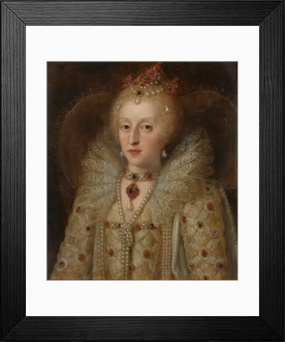 Framed Print : Portrait of Elizabeth I, Queen of England, 1550-1599. Creator: Unknown Framed Print : Portrait of Elizabeth I, Queen of England, 1550-1599. Creator: Unknown