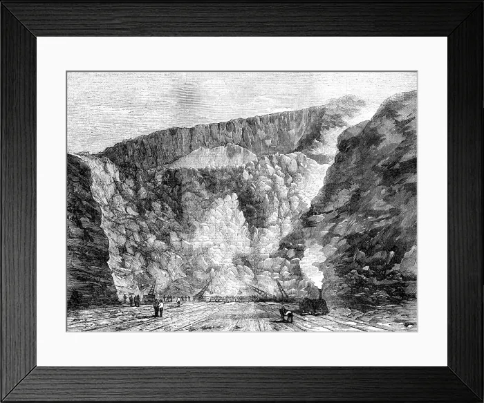Framed Print : Results of the Great Blasting Operation at Holyhead, North Wales, 1856. Creator: Unknown Framed Print : Results of the Great Blasting Operation at Holyhead, North Wales, 1856. Creator: Unknown