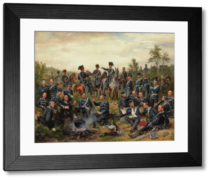 Framed Print : The officer corps of the 8th Royal Prussian Hussar Regiment, 1857. Creator: Camphausen, Wilhelm (1818-1885) Framed Print : The officer corps of the 8th Royal Prussian Hussar Regiment, 1857. Creator: Camphausen, Wilhelm (1818-1885)