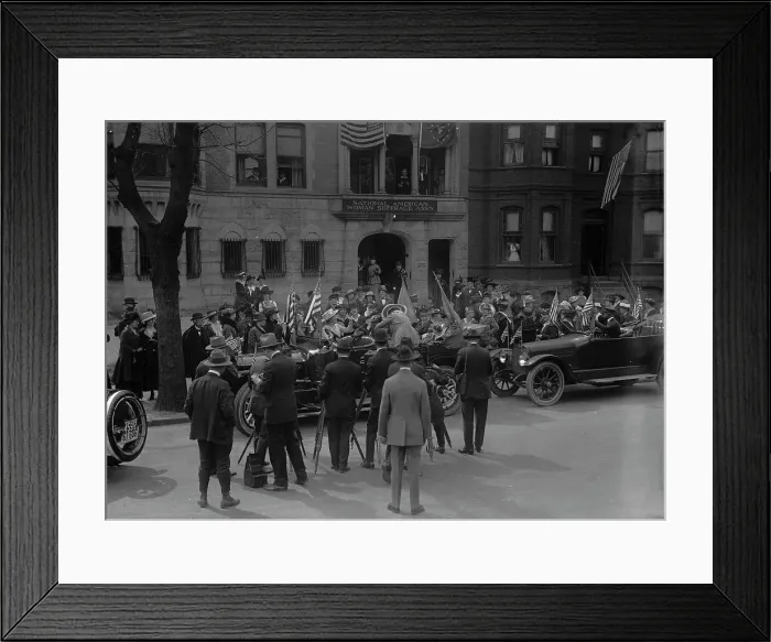 Framed Print : Rankin, Jeanette I.E. Jeannette, Rep. from Montana, 1917-1919 in Car Surrounded By Suffragettes, 1917 Creator: Harris & Ewing. Rankin, Jeanette I.E. Jeannette, Rep Framed Print : Rankin, Jeanette I.E. Jeannette, Rep. from Montana, 1917-1919 in Car Surrounded By Suffragettes, 1917 Creator: Harris & Ewing. Rankin, Jeanette I.E. Jeannette, Rep