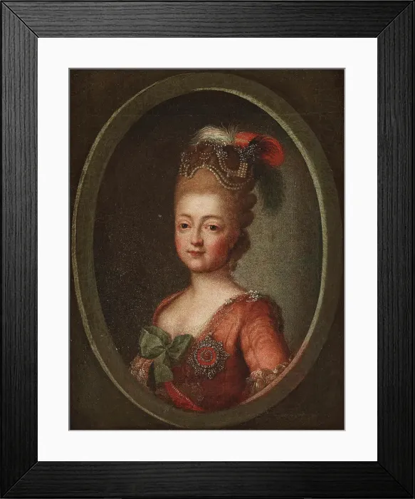 Framed Print : Portrait of Duchess Maria Feodorovna (Sophie Dorothea of Württemberg) (1759-1828). Creator: Roslin, Alexander, (Studio of) Framed Print : Portrait of Duchess Maria Feodorovna (Sophie Dorothea of Württemberg) (1759-1828). Creator: Roslin, Alexander, (Studio of)