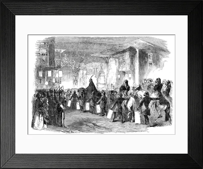 Framed Print : The Sultan Proceeding to the Ball given by the French Ambassador, at Constantinople, 1856. Creator: Unknown Framed Print : The Sultan Proceeding to the Ball given by the French Ambassador, at Constantinople, 1856. Creator: Unknown